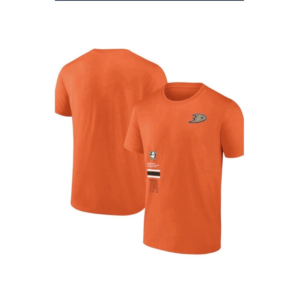 Anaheim Ducks Orange Fanatics 714 Represent T-Shirt 4XL NHL Hockey Graphic Tee